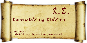 Keresztény Diána névjegykártya